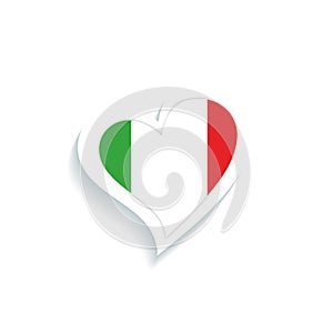 Isolated heart shape with the flag of Italy Vector