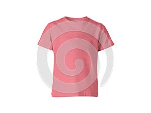 Isolated heather coral silk pink colour blank fashion tee front mockup template