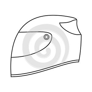 Isolated helmet of formula racing concept