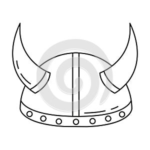 Isolated helmet medieval weapon icon Vector