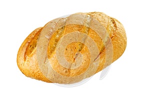 Isolated herb artisan bread on a white background. Close up