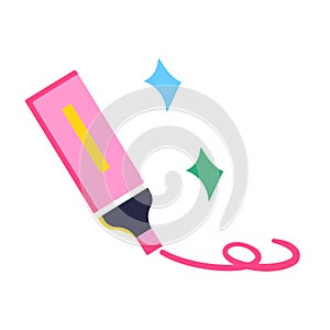 Isolated highlighter marker icon School supply flat design Vector