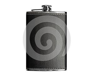 Isolated hip-flask on white background