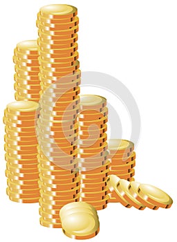 Isolated hoard of Money illustration