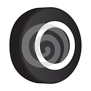 Isolated hockey puck icon