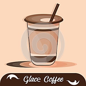 Isolated hot glace coffee drink Vector