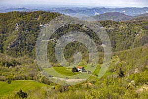 The isolated house in the inland of Genoa, Italy