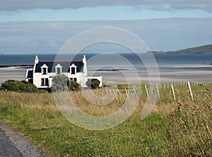 Isolated house on Isle of Barra Scotland