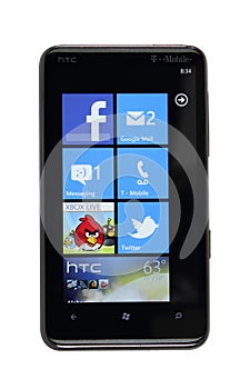Isolated HTC HD7 running Windows Phone 7
