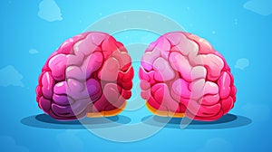 human brain hemispheres displayed on a clean white background for educational purposes