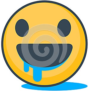 Isolated hungry emoticon. Vector emoticon.