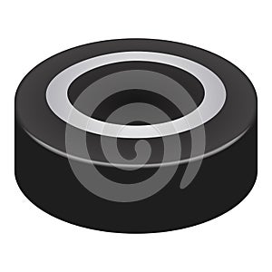 Isolated ice hockey puck