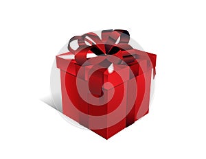 Isolated illustrated red gift