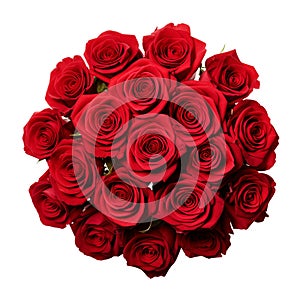 isolated illustration of bouquet of red roses. Generative AI