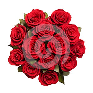 isolated illustration of bouquet of red roses. Generative AI