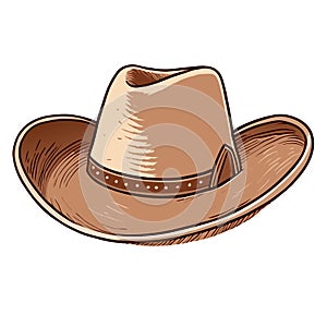 Isolated  illustration of a cowboy hat