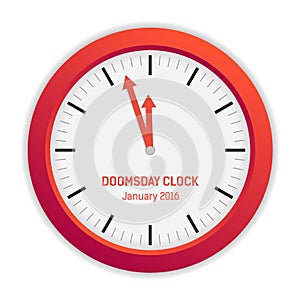 Isolated illustration of Doomsday clock (3 minutes to midnight)