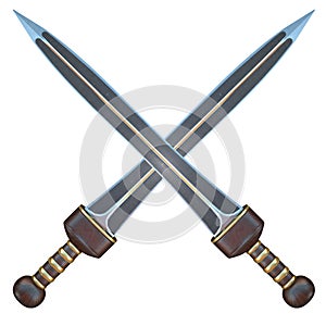 Isolated illustration of a Roman Gladius short sword