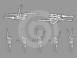 Skeleton Hand Gestures Set
