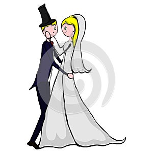 Isolated illustration of suitors