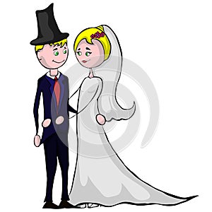 Isolated illustration of suitors
