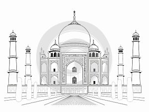 Illustration of an taj mahal , vector draw photo
