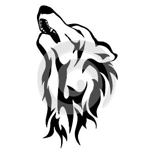 Isolated illustration of the wolf`s head