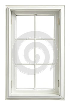 Blank white windows frame isolated on white background with clipping path photo