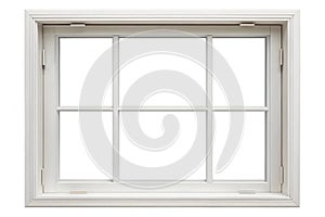 Blank white windows frame isolated on white background with clipping path photo