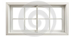 Blank white windows frame isolated on white background with clipping path photo