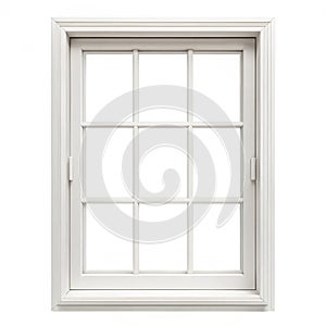 Blank white windows frame isolated on white background with clipping path photo