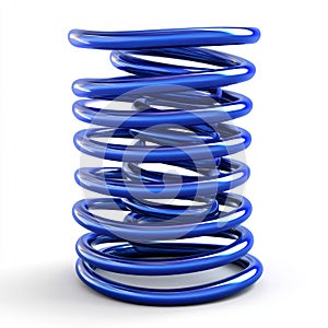Isolated image of blue ring binders on a white surface.