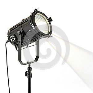 Bright spotlight isolated on white background