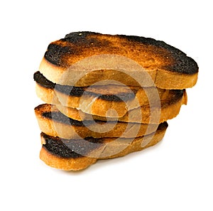 Isolated image of a burnt rusks