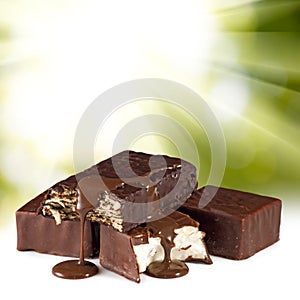 Isolated image of delicious chocolate candy closeup