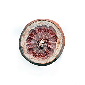 Isolated image of a sliced orange on a white background.