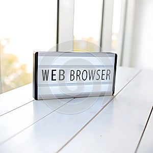Web browser sign isolated on white background photo