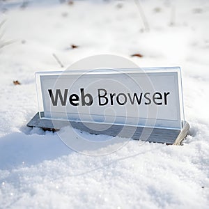 Web browser sign isolated on white background photo