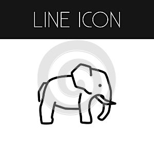 Isolated Indian Elephant Outline. Trunked Animal Vector Element Can Be Used For Elephant, Trunked, Animal Design Concept