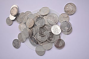 Isolated Indonesian Rupiah Coins Lowest Currency