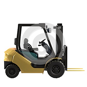 Isolated industrial forklift