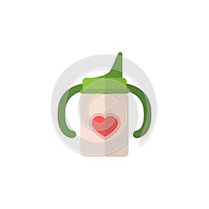 Isolated Infant Nutrition Flat Icon. Nursing Bottle Vector Element Can Be Used For Nursing, Baby, Bottle Design Concept.