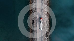 Isolated infinity bridge or road on water surface