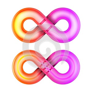 Isolated infinity glowing shape unlimited symbol endless vector illustration