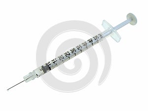 Isolated insulin syringe photo