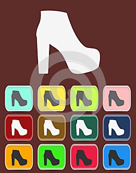 Isolated jackboot with color variations, vector
