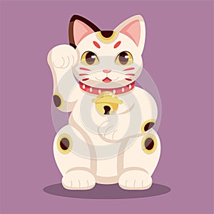 Isolated Japanese Maneki Neko Lucky cat