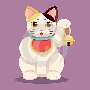Isolated Japanese Maneki Neko Lucky cat