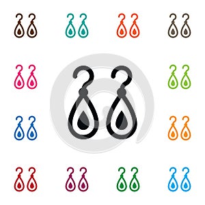 Isolated Jewel Icon. Beautify Vector Element Can Be Used For Shackle, Earring, Eardrop Design Concept. photo