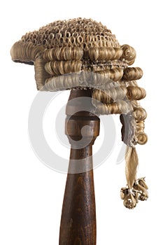 Isolated judge's wig photo